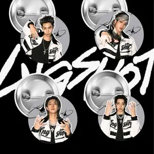 Pin LNGSHOT ALL MEMBER ISI 4PIN LNGSHOT Desain Cute Bahan Metal Lapisan Glossy Cocok Untuk Koleksi Kado Aksesoris Sehari-hari Fanmade Merch