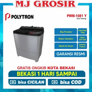 MESIN CUCI POLYTRON PWM 1076 / 1081 10KG 2 TABUNG 10 KG