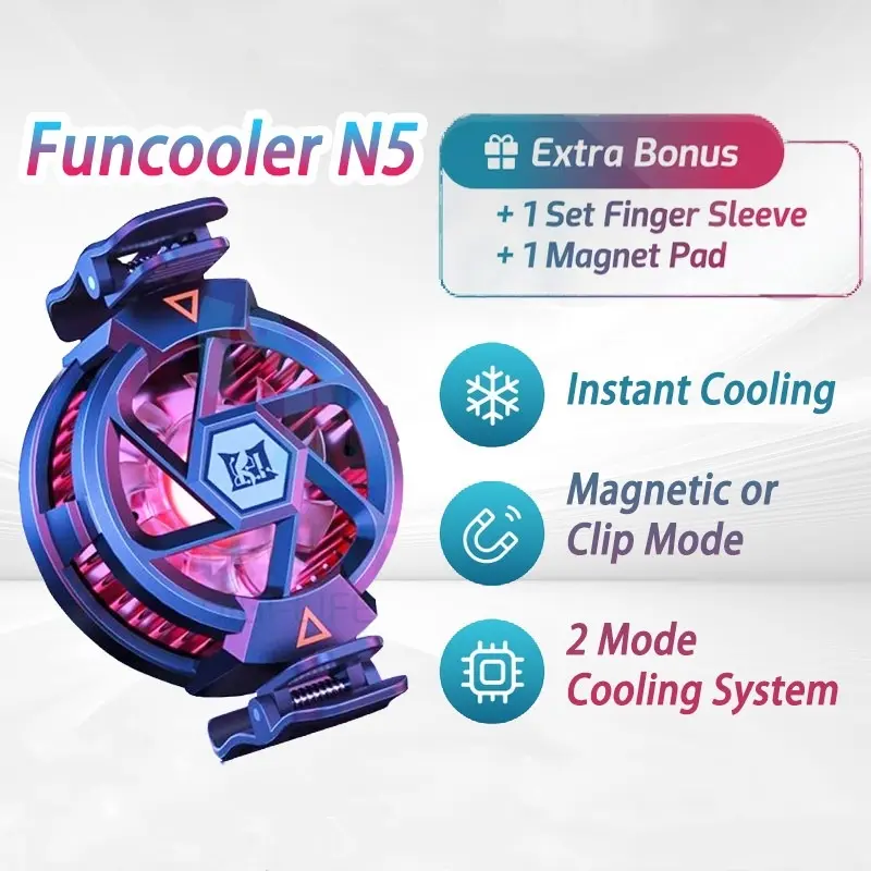 Funcooler N5 Fan Cooler Radiator Pendingin HP Cooling Fan Gaming 2 Mode