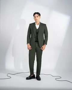 Goldy Outfit Setelan Jas Celana & Rompi Hijau - Peaky series