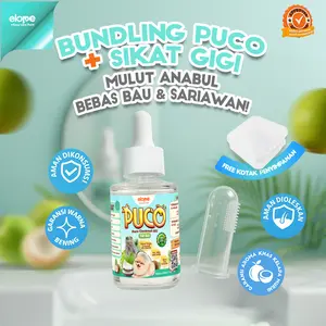 ELOPE PAKET BUNDLING PUCO SIKAT PEMBERSIH GIGI JARI PENGHILANG PERAWATAN BAU MULUT KUCING ANJING VIRGIN COCONUT OIL FINGER TOOTHBRUSH PET