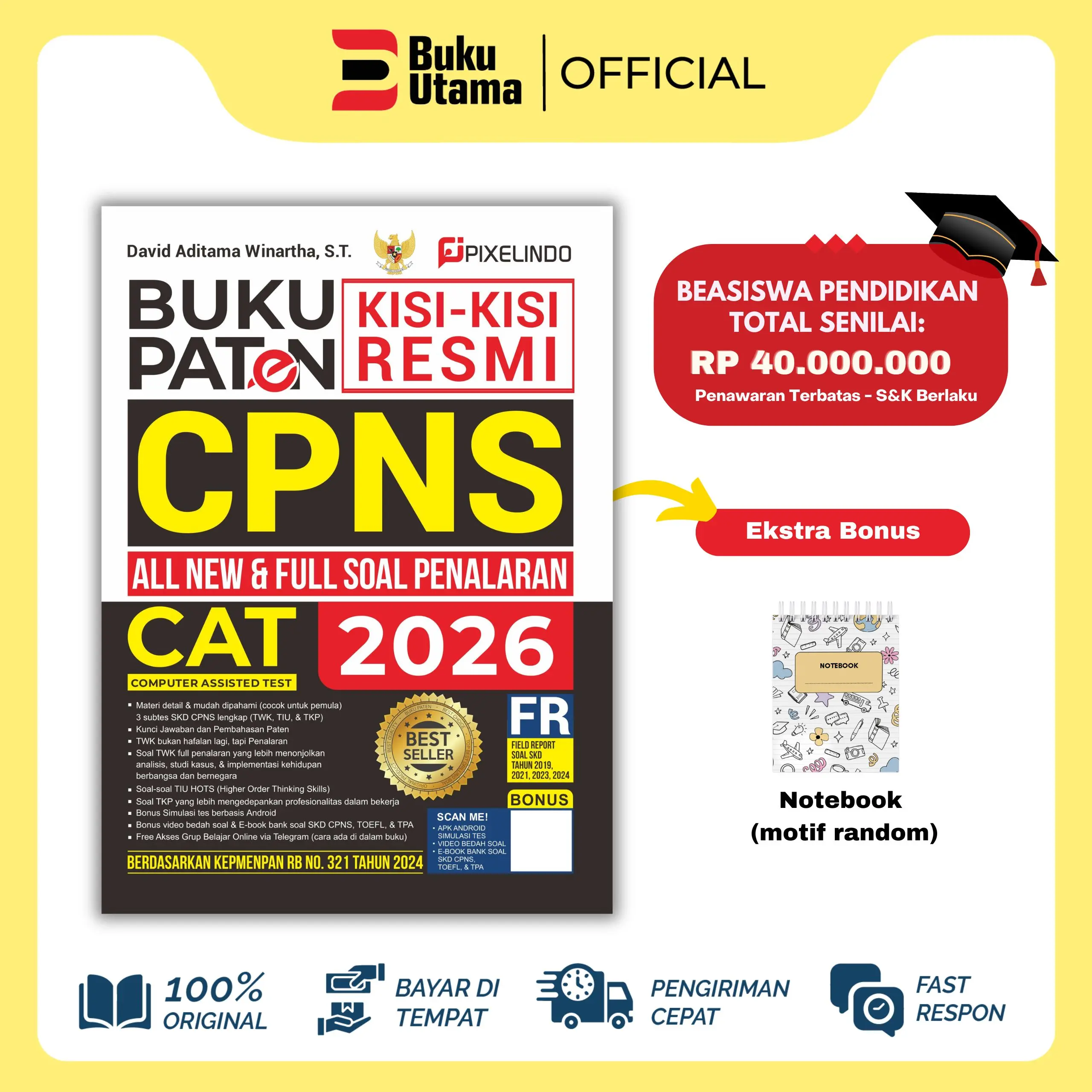 (PRE ORDER) BUKU PATEN TES CPNS CAT TAHUN 2026 [ALL NEW & FULL SOAL PENALARAN] Disertai Pembahasan Soal Paten Soft Cover