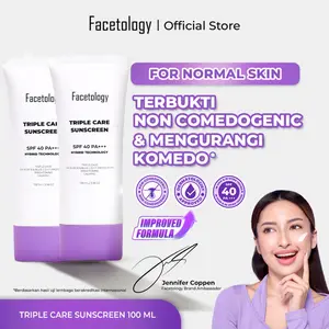 Facetology Triple Care Sunscreen SPF40 PA+++ 100ml – In Vivo & Non-Comedogenic Tested