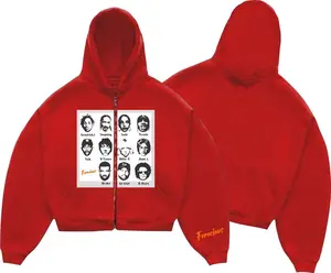 Jaket Sweater Hoodie Boxy Zipper Merah Singer Face Stars Pria Dan Wanita High Quality Premium Distro Bahan Cotton Fleece Tebal Nyaman Halus Eksklusif 100% Fashionable