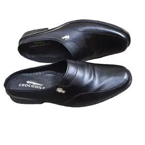 sepatu sandal pantofel - sepatu  slop Bustong Guru Pria Shoes Selop Flat Karet Sandal Hitam  Kulit Canvas sepatu croco Sendal