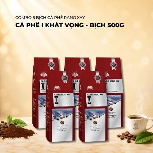 [COMBO 5 GÓI] Cà Phê Rang Xay Chữ I (Khát vọng) Trung Nguyên Legend Gói 500gr - Pha Phin, Hương Vị Đậm Đà