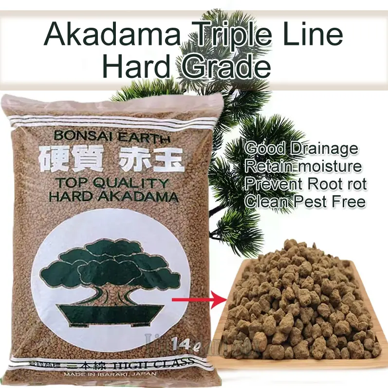 Triple Line Hard Akadama 1L for Cactus & Succulent, Top Dressing, Bonsai Tree Soil Mix, excellent drainage and aeration for healthy root growth
