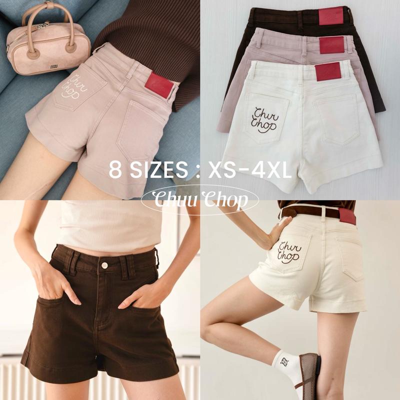 chuuchop(XS-4XL) Rocky short jeans กางเกงขาสั้นปักโลโก้หลัง(C9300 ...