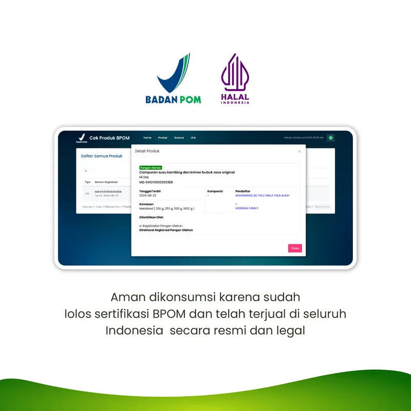Susu Kambing Etawa Bubuk Alami 1kg Rasa Original Hieta 2