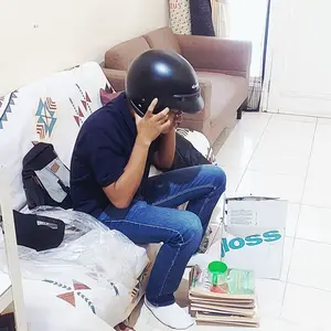 (Exclusive) Helm Cargloss Original CFM Retro Army Half Face - Black Doff accessories motor motorcycle