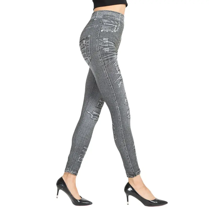Quần Jean Giả Co Giãn Cho Nữ, Quần Legging Ôm Sát, Quần Bó Hông, Quần Bút Chì 4