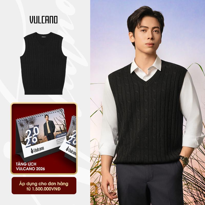  Áo gile len nam cổ tim dáng basic giữ ấm mùa đông chất LG.25.D1 