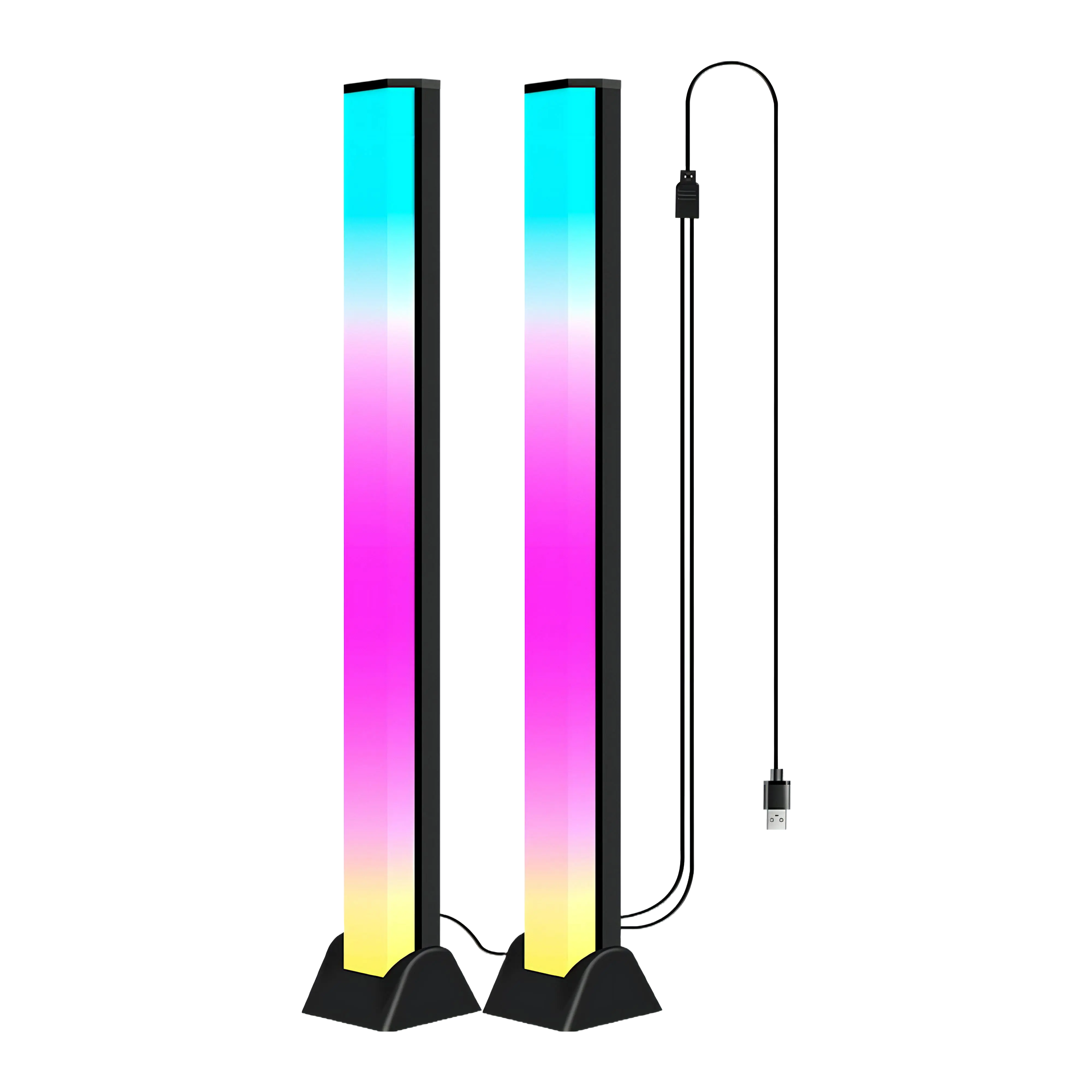Lampu Musik LED RGB Bar Strip Spectrum Sound Control Ambient USB Rechargeable Baterai AH087