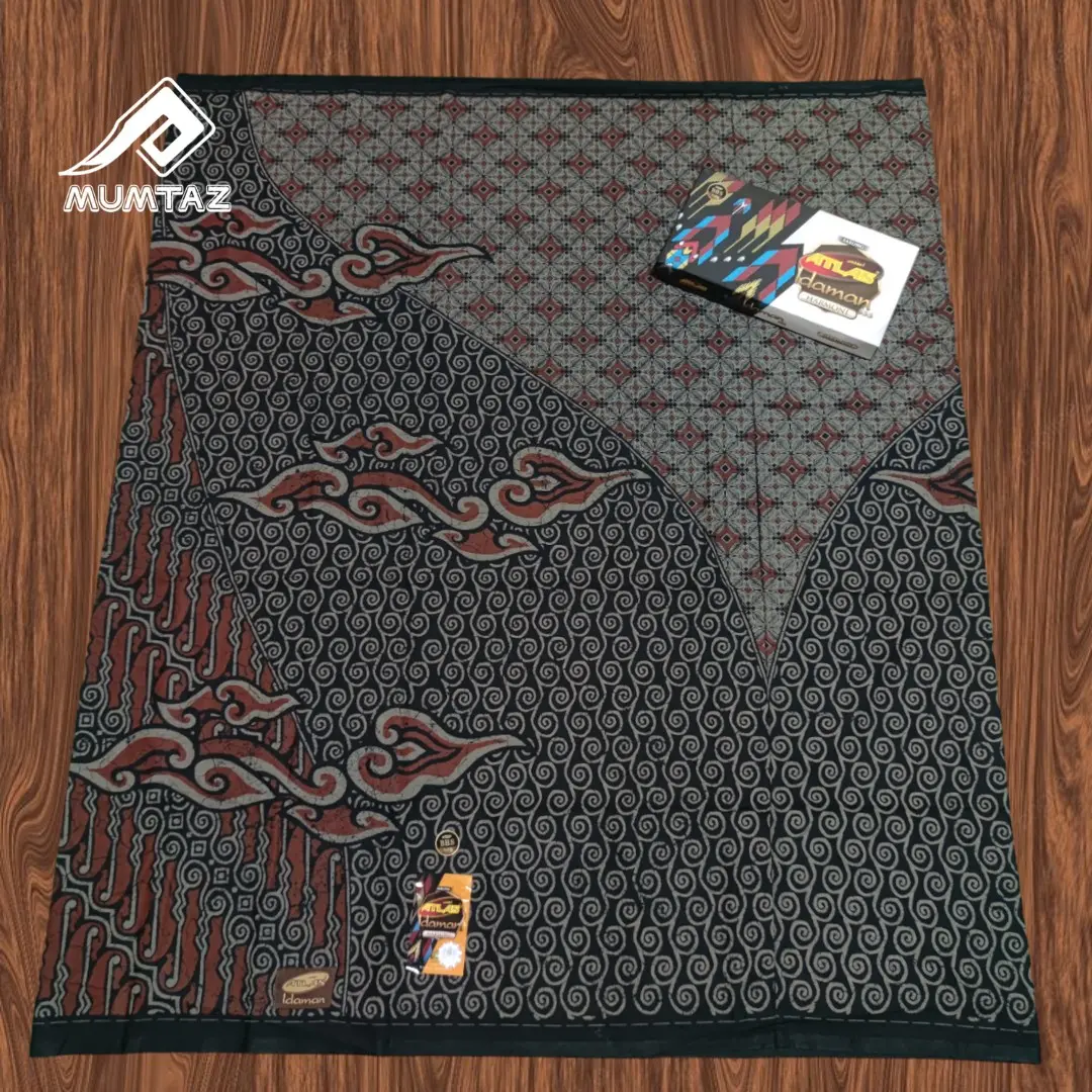 Sarung Atlas Motif Batik Idaman Harmoni Nyaman Dewasa Lembut Muslim Gold