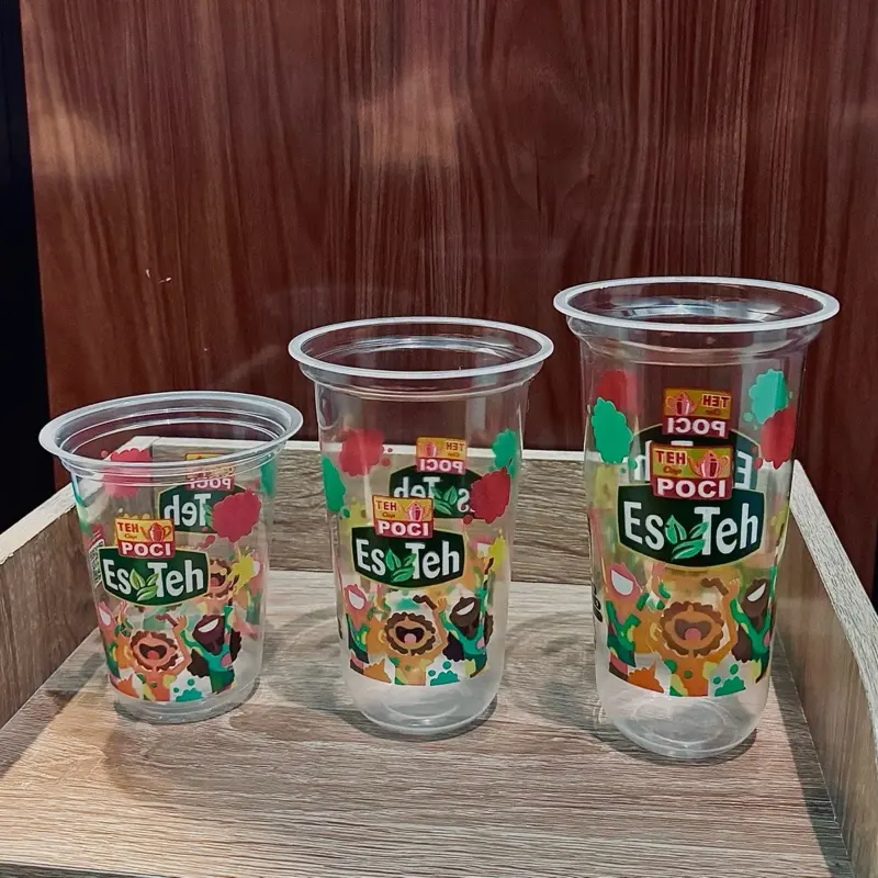 CUP POCI UKURAN 12oz / 16oz / 22oz 1 Slop Isi 50 untuk Minuman Es Teh