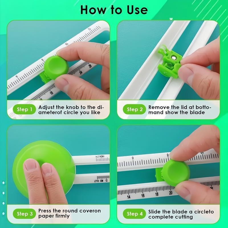 Product Introduction of Circle Cutter 1 piece Portable Paper Cutter Trimmer 3 spare blades Jef 17