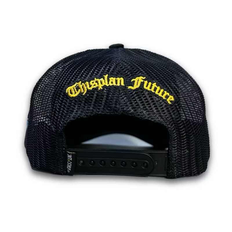 Topi Corduroy Jaring Trucker Hat Black Thisplan metal