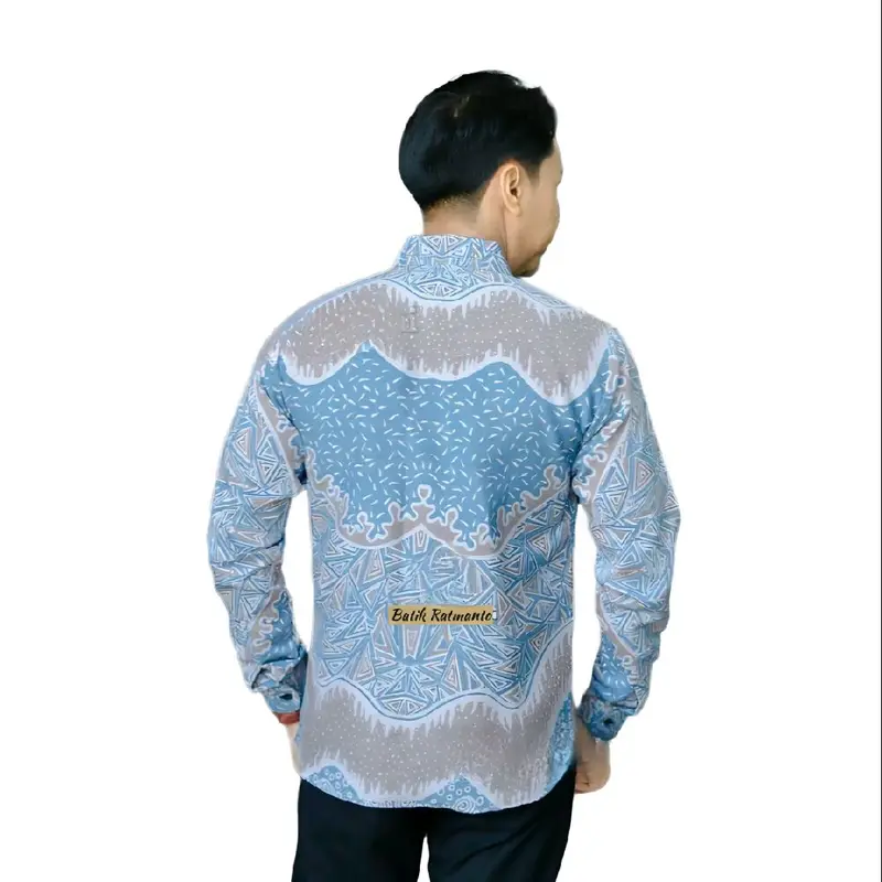 Kemeja Batik Katun Solo Halus SLIMFIT DOBBY MAHESA BABY BLUE ABSTRAK Size Jumbo Ready Lengan Panjang Dan Pendek Katun DOBBY Halus Berlapis Furing Dan Jahitan Eksklusif New Motif Anak Muda 2
