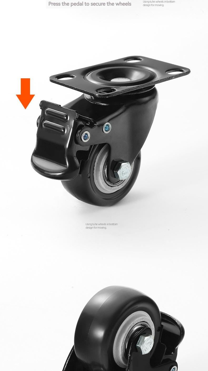 Product Introduction of Heavy duty rotary universal wheel, roller, silent caster, 1.5-inch steering wheel, 2-inch directional wheel, 3-inch brake wheel, furniture, tables, chairs, sofas with safety lock brake 11