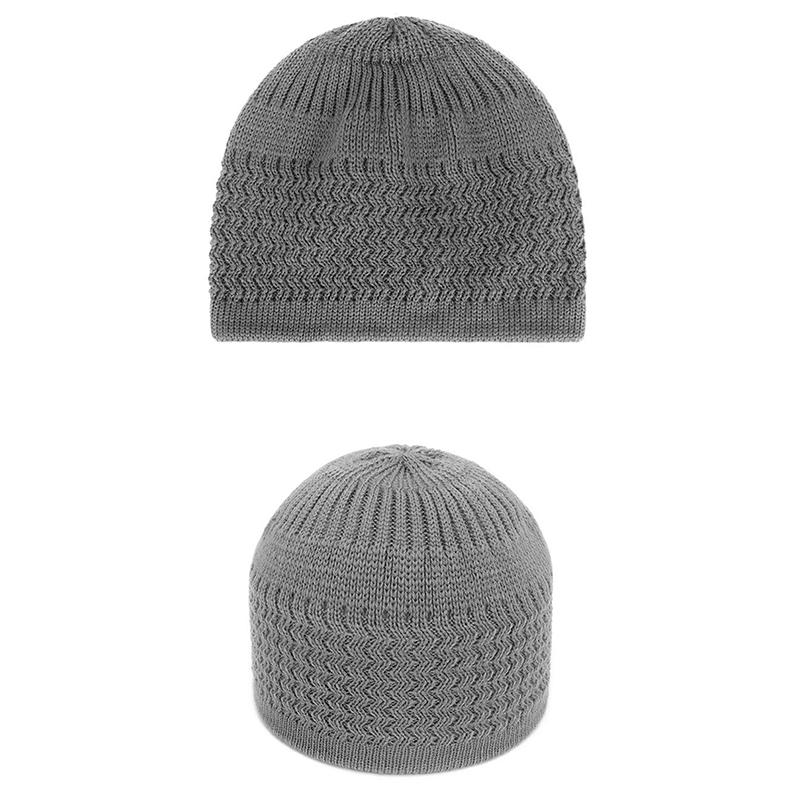 Product Introduction of [Feeling Youth] 1pc Unisex Warm Hat Knitted Hats Men's and Women's Wave Jacquard Neutral Dome Wrap Head Cap 22