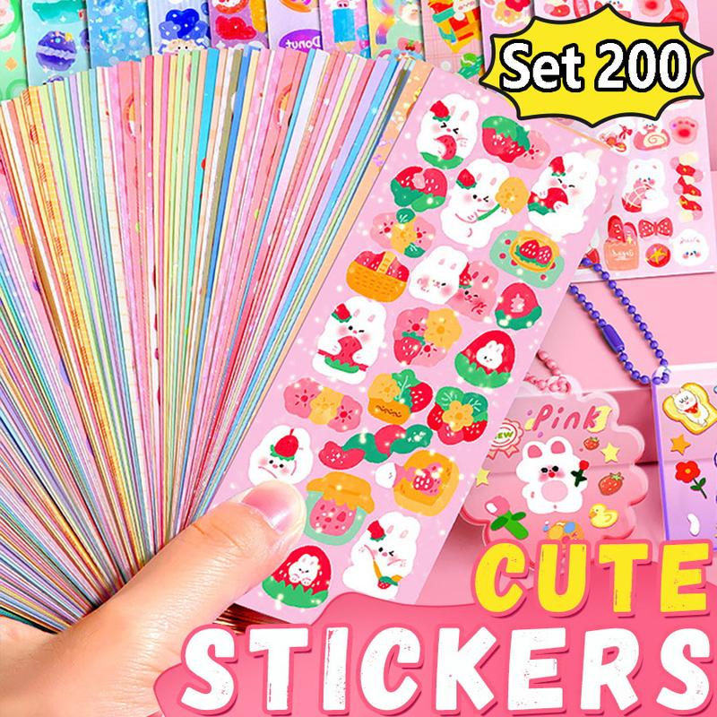 Decal Laser DIY - Bộ Sticker Trang Trí Sổ Tay Dễ Thương Cho Bé-Nhãn dán phản quang đa dạng-mix-match theo sở thích