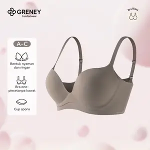 GRENEY-Gbras-Bra One Piece Warna Bh Wanita Beha Pakaian Dalam Basic Tanpa Kawat Cewek Lingerie Plain Desain Kontras Push up Berbentuk Dan Nyaman  Busa Tingkatkan Mengumpulkan PD Wireless Seamless Cantik  Tipis Dewasa-89616