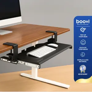 Boovi DE007 Keyboard Drawer Black 68 x 28 cm – Tempat Keyboard Komputer Laci Keyboard Tray