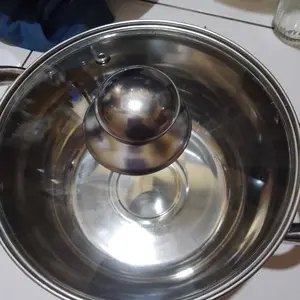 SUBRON Pumkin Pot Panci Sup Susu Model Labu Full Stainless Tutup Kaca Silver Gold 16CM 18CM 20CM Sayur Kuah Tomyum