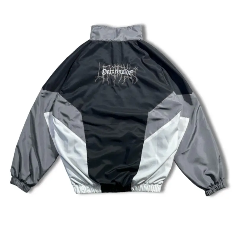 ATREUS Jaket Retro Kombinasi Onixe Inside Motif Bordir Pria Wanita Distro Panjang Parasut Outdoor 3
