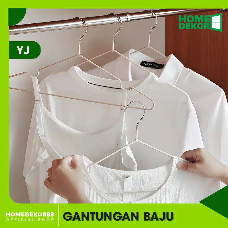 HOMEDEKOR - Hanger Baju Stenlis 1 PAKET ISI 10PCS Hanger Anti Karat Ukuran Besar / Kecil 4