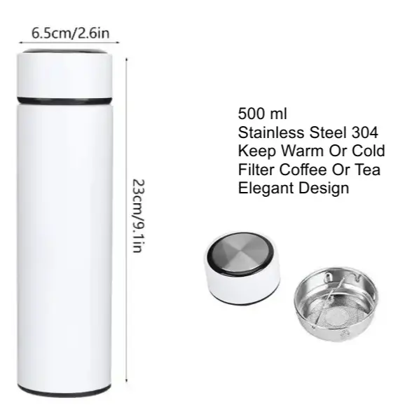 Tumbler Sakura BT-26 LED Stainless Steel 500ml Custom Nama/Logo Printing UV berwarna dan Gravir Laser 6