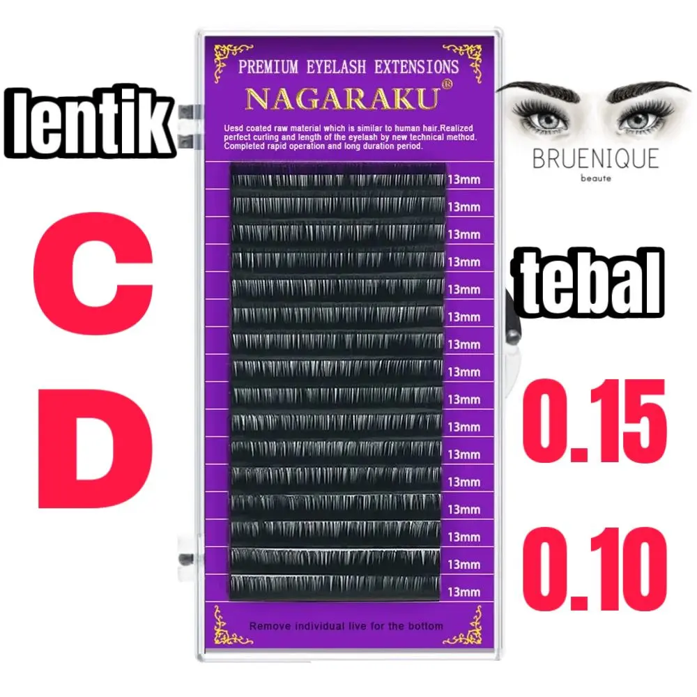 NAGARAKU - C / D - TEBAL 0.15 / TEBAL 0.10 - SAMBUNG BULU MATA - EYELASH EXTENSION