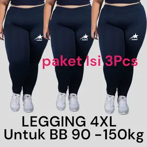 (Paket Isi 3 Pcs ) Legging panjang  4XL  Muat BB 90-150kg Legging Super EXTRA JUMBO   Legging Bigsize Bahan Spandex Adem Lembut Nyaman dan Elastis leggings