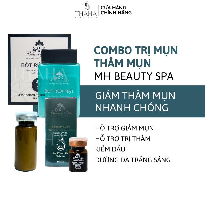 CHÍNH HÃNG COMBO GIẢM DẦU NGỪA MỤN. Bột rửa mặt thảo mộc Noãn thực vật Mụn tươi dành cho da dầu mụn