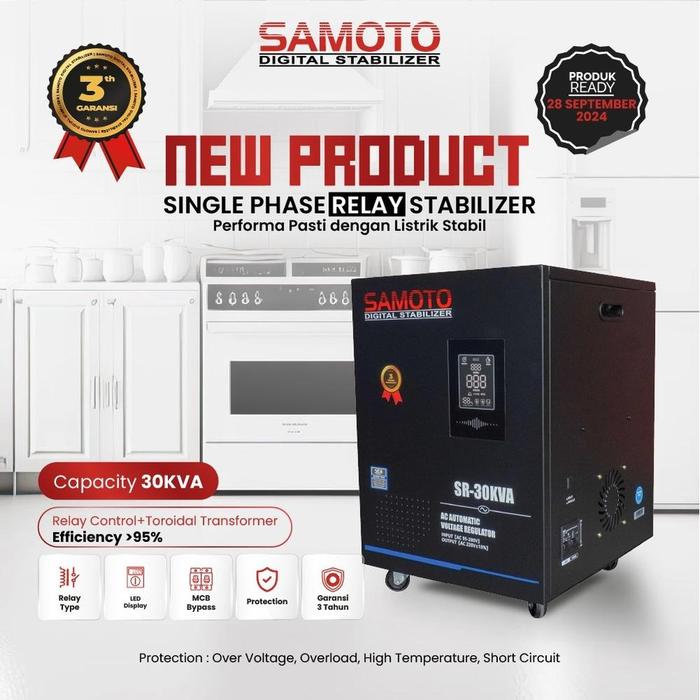Gambar SR-30KVA / 30KVA 1Phase RELAY STABILIZER SAMOTO dari NUSA RACKINDO Kota Bandung Tokopedia