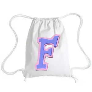 Tas Serut String Bag Alfabet | Tas Serut Drawstring Motif Alfabet Bahan Kain