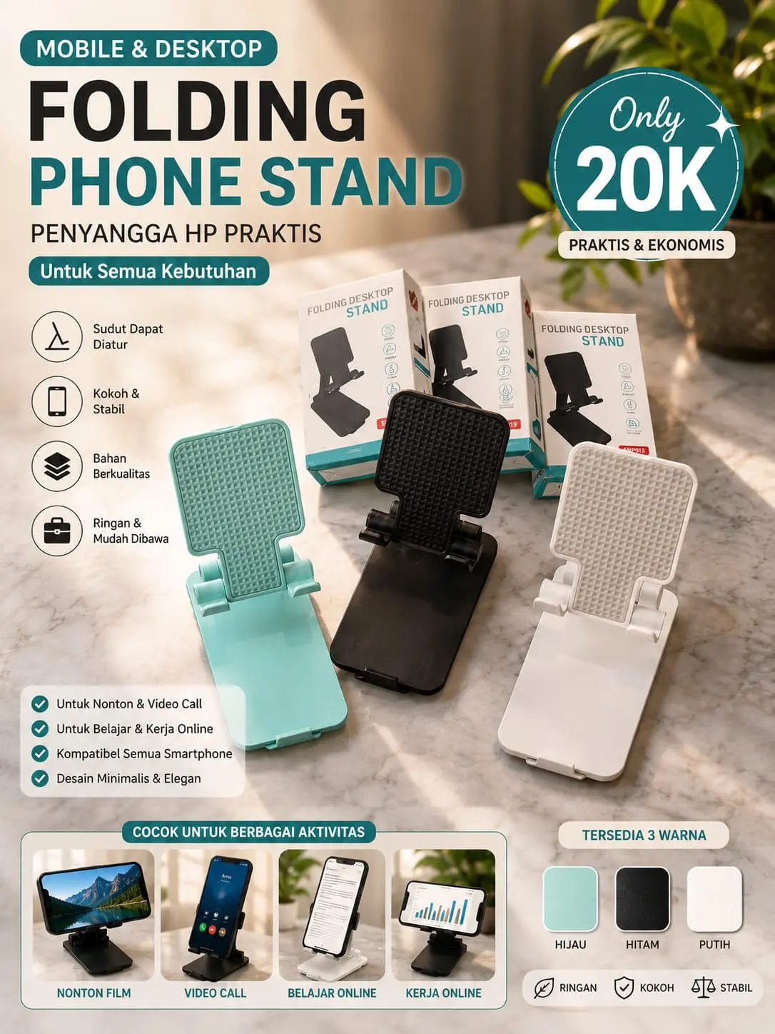 PER BUAH PHONE STAND (PENYANGGA HP LIPAT) ALL TIPE