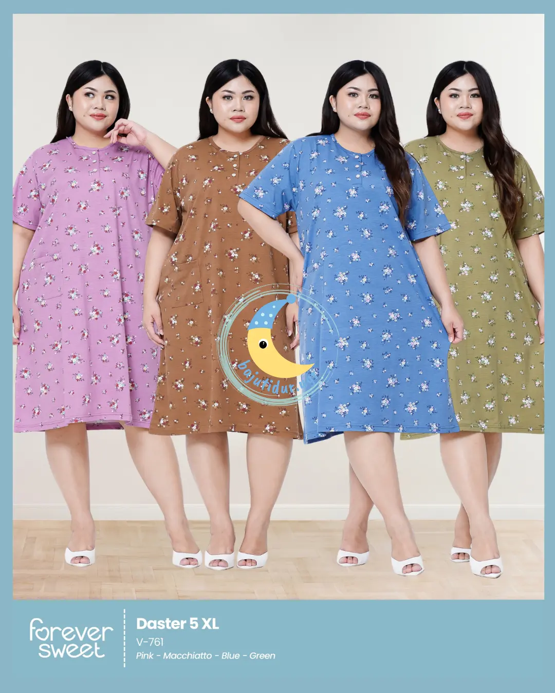 Daster Forever Super Jumbo Big Size 5XL Ld125-Ld130 Wanita Dress Tidur
