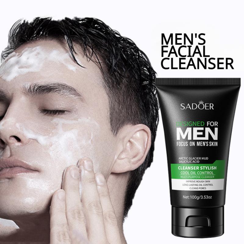 Men's Facial Cleanser Deeply Cleans Skin Removes Blackheads Acne ...
