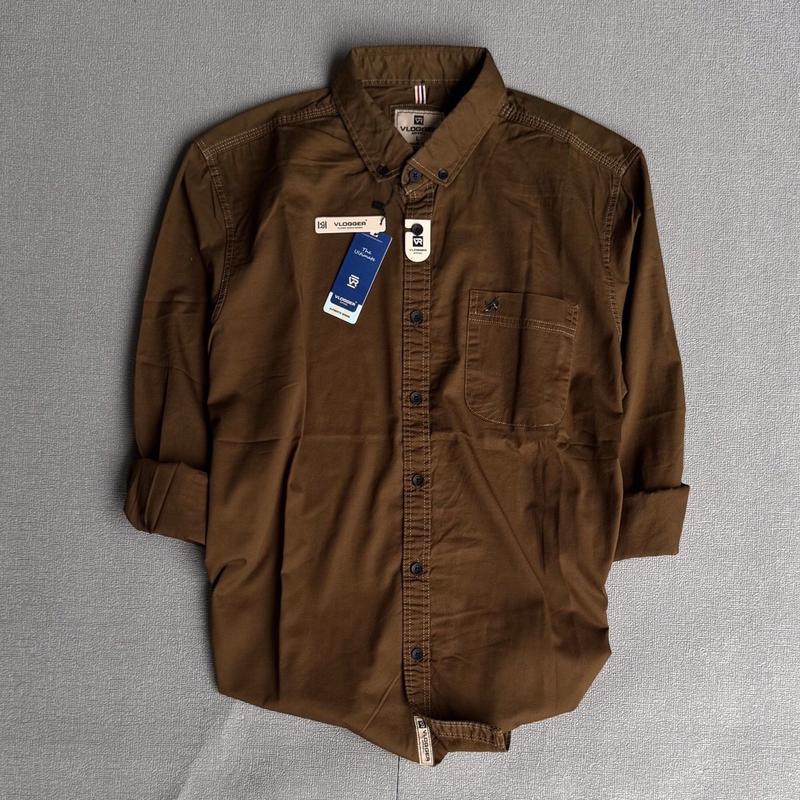 Kemeja Skena Lengan Panjang Kemeja Polos Casual Pria Katun Hitam Baju Distro Kerja Logo Keren Muda Bordir Kain Flanel 8