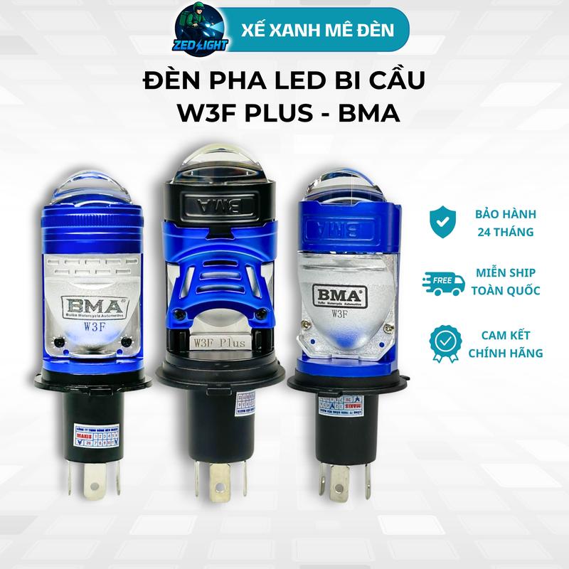   Hàng Chuẩn BMA  Đèn Pha Led Bi Cầu W3F PLUS - 55W Ánh Sáng Vượt Trội Tâm Trợ Pha Laser 12-24V ĐiệnBình Chân H4 Lắp ÔTô Xe Máy - BH 1 Năm - Phụ Tùng 