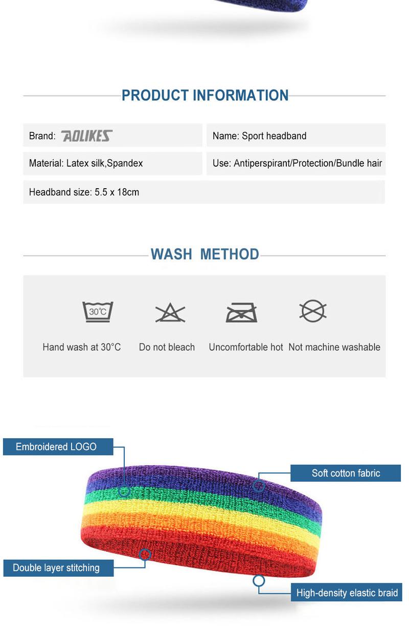 Product Introduction of GTUBIKE 1Piece Fashion Sports Elastic Cotton Hairband Sweat Absorption Fitness Yoga Basketball Sweatband 25