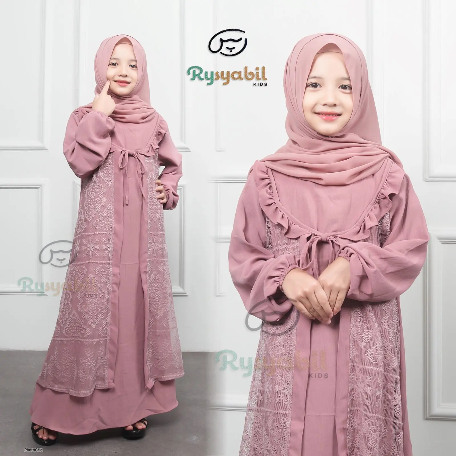 Salsa Dress Gamis Anak Perempuan Gamis Anak Tanggung 3-12Tahun Gamis Brukat Gamis Pesta Gamis Modern