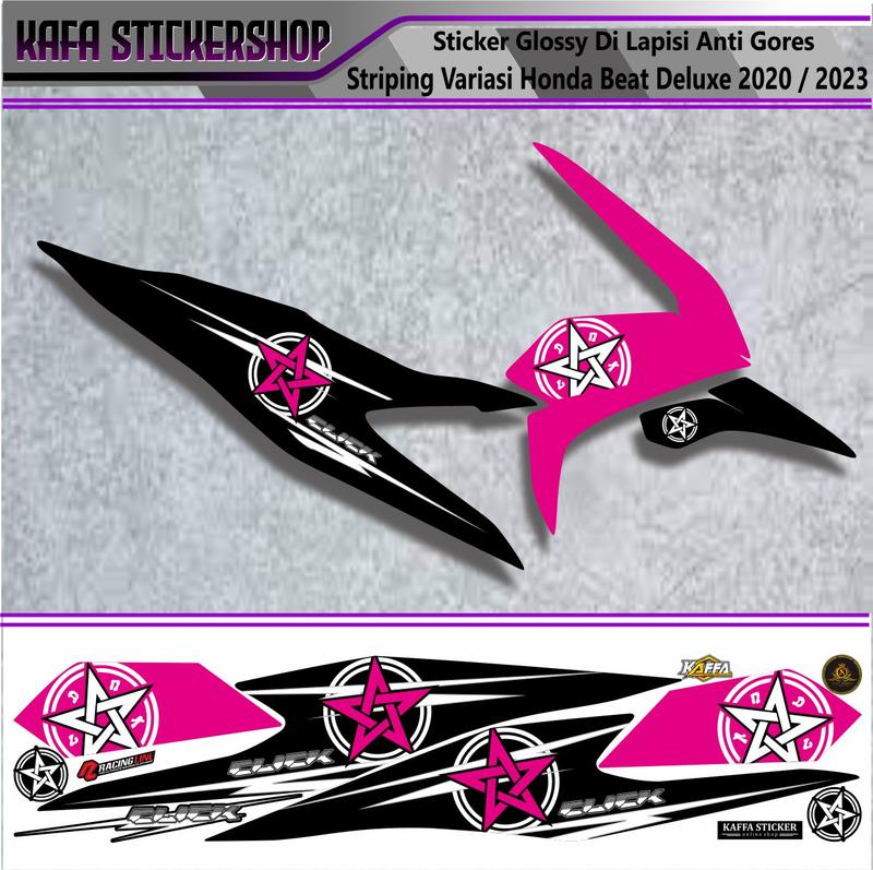 Striping Tranparan honda beat deluxe sticker motif simple polet bintang styles 5