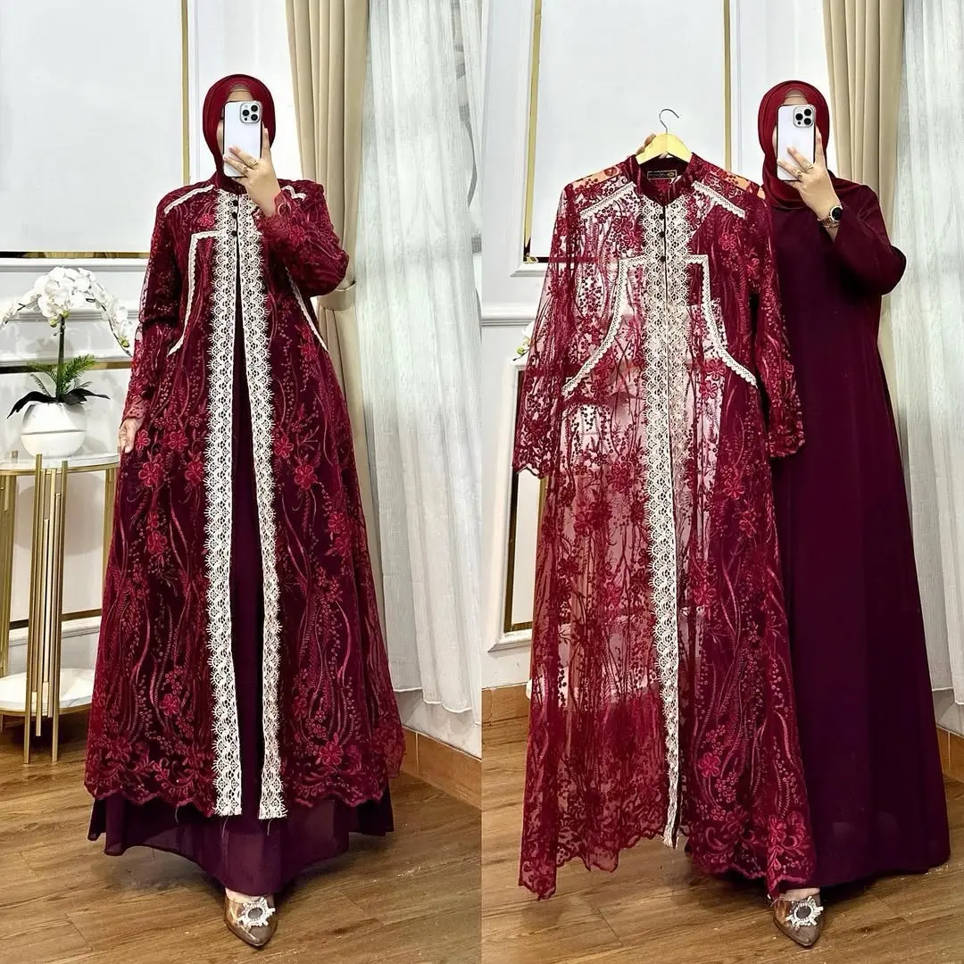 LIANDRA DRESS GAMIS AOUTER TERBARU FASHION MUSLIM WANITA TERLARIS GAMIS WANITA TERBARU BAHAN CERUTY BABY DOLL MIX BERUKAT GAMIS SIZE M L XL Lebaran Mewah