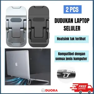 [ DUORA] 2Pcs Bracket Stand Holder Laptop Pembuang Panas Universal Penyangga Notebook Adjustable Foldable Anti Panas ( Beli 2 item, dapat diskon 15% )