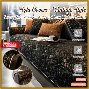 Zakka Store Sarung Sofa Vintage Universal Mat Protector Anti Slip Bahan Polyester Gaya Solid Light Luxury Cocok untuk L Shape Accent Chair Futon Modular Sofa