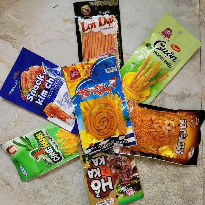 Combo 7 tăm cay - Bộ 7 tăm cay ăn vặt đa dạng nhiều hương vị