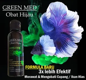 Obat Hijau GREEN MED Formula Baru Untuk Perawatan Dan Pengobatan Cupang & Ikan Hias - 100ml acriflavine hcl / methylene blue / obat ikan / Obat Ijo