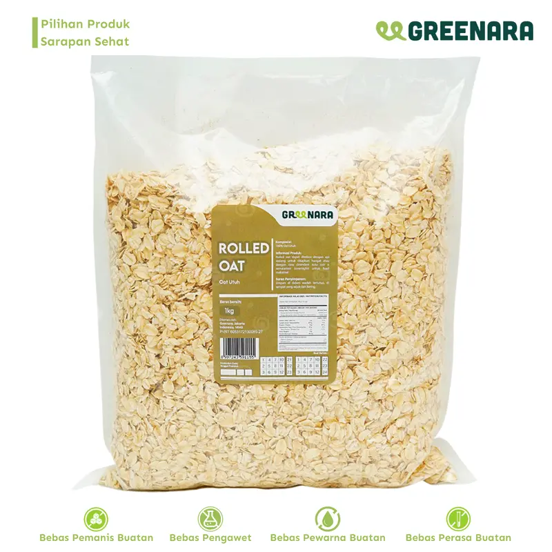 Greenara Rolled Oat 1kg / Greenara Oat Utuh 1kg 4